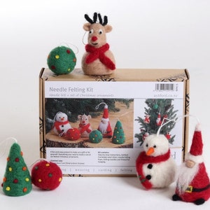 Ashford Holiday Needle Felting Kit, Christmas and Halloween, complete with full color instructions and materials