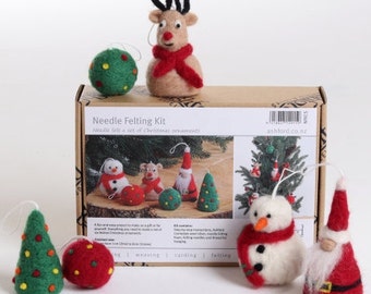 Ashford Holiday Needle Felting Kit, Christmas and Halloween, complete with full color instructions and materials