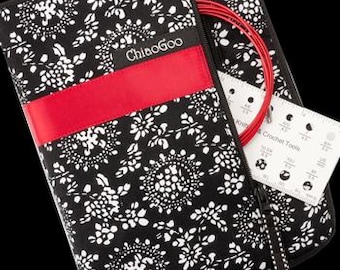 ChiaoGoo TWIST™ set, 5" tips, US9 - US15, three cable lengths to make 24″ (60 cm), 32″ (80 cm) and 40″ (100 cm) circulars. TWIST™ red cables