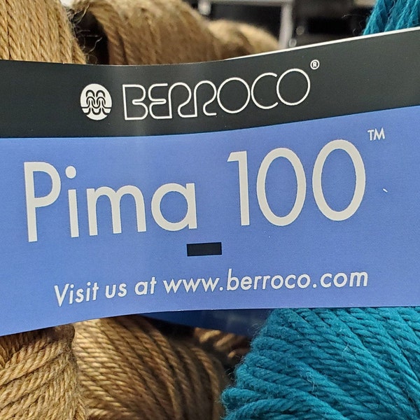 Berroco, Pima 100, 100% cotton, worsted weight, 219 yards, great for knitters, crocheters and weavers