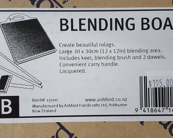 Ashford, Spinning, Weaving, Products, Blending, Board, keel, blending, brush, 2 dowels, lacquered, 12" x 12", blending area, rolags