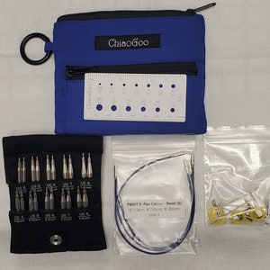 ChiaoGoo TWIST™ Blue Shorties™ Set - 2&quot; & 3&quot; (5cm and 8cm) Tips [S], US4 – US8 (3.5 – 5mm)
