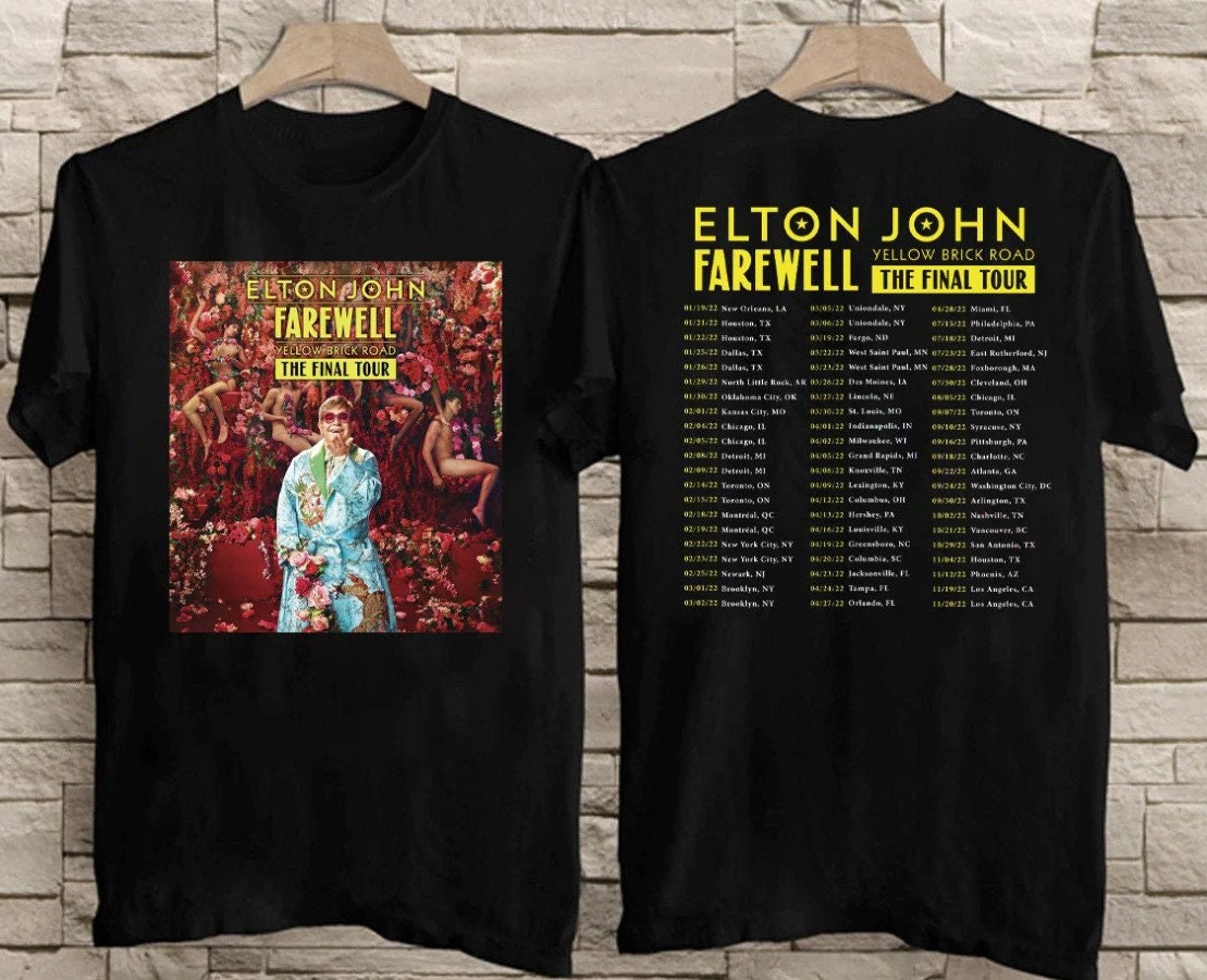 Discover Elton John Abschiedstour Yellow Brick Road The Final Tour 2022 TDoppelseitiges T-Shirt