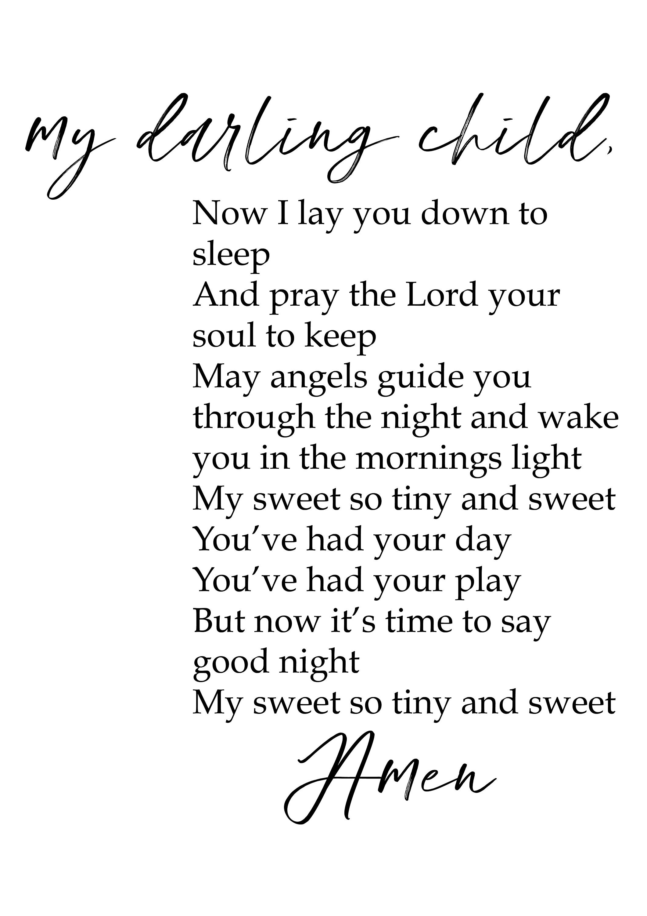 Printable bible verse Now Lay Me Down to Sleep print modern Etsy España