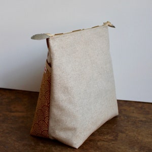 oilcloth cosmetic bag big, travel toiletry bag, make up, diaper bag, sun, waves, sand, yellow, washable image 4