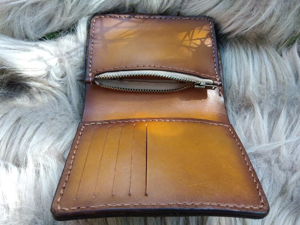 Johnny Walker wallet Leather wallet carmel tan leather full | Etsy