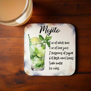 Cocktail Recipe Coasters: Sip, Style, and Create Perfect gift ideas for Hen Parties. Perfect Table Decor For Any Party