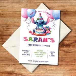 Personalised Lilo & Stitch Birthday Invitations