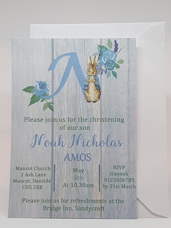 Invitations Party Supplies Peter Rabbit Christening Invitations ...