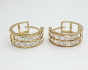 Cubic zirconia Nickel free plating Palladium 2pcs 925 silver post 16K gold plated brass 12.5mm Earring post EW-26G