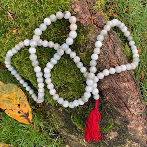 Echte Jade 108 Mala Perle Set | Jadeit Guru Lehre Halskette Armband | Meditation, Gebet, Yoga, Heilung, Meditation | Buddhistisch Tibetisch