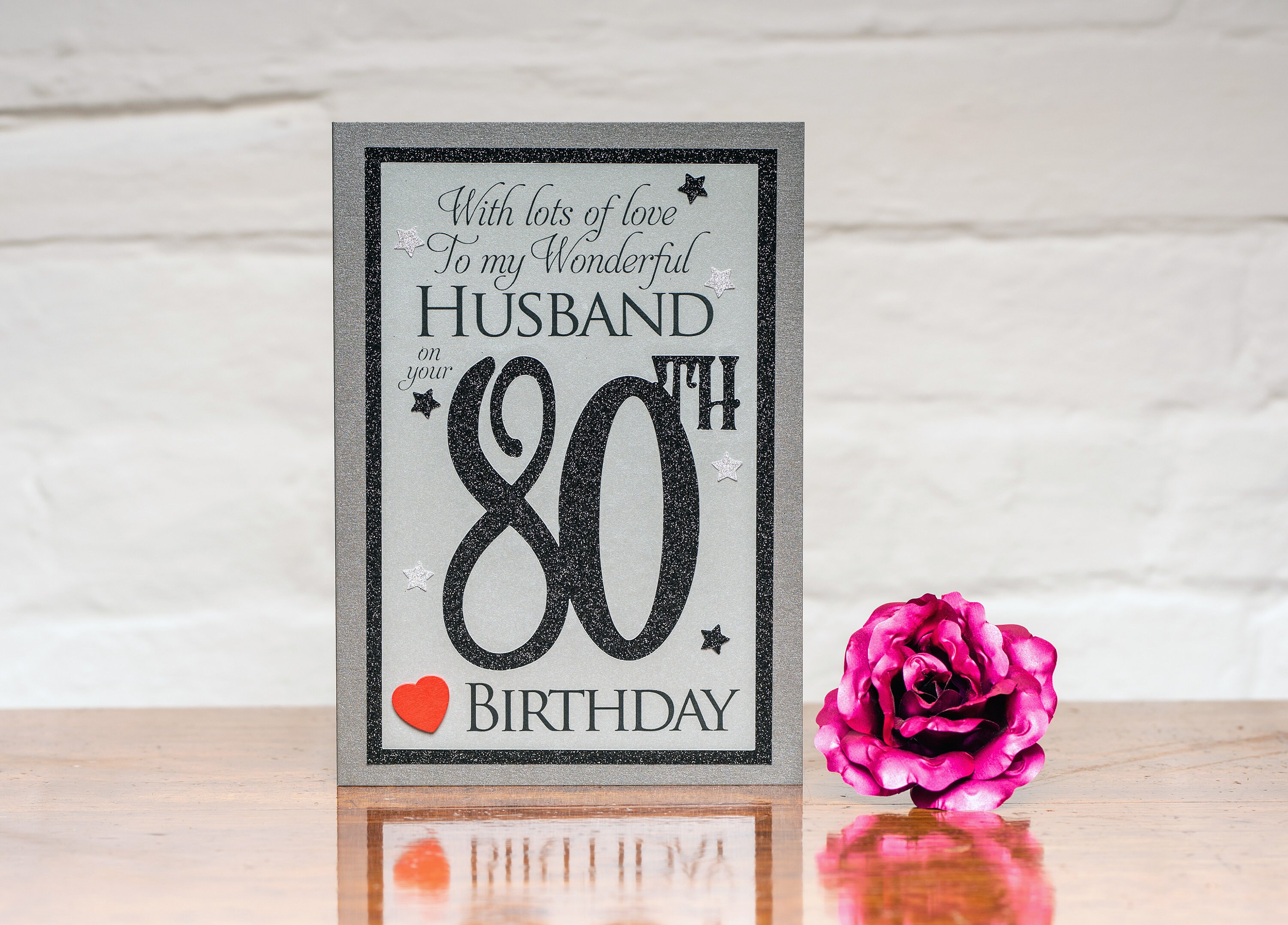 Luxury To my Wonderful Husband 80th Birthday Card heartfelt | Etsy