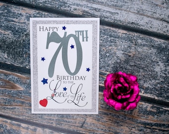 Romantic deluxe to the Love of my Life 70th Birthday Card romantic with heartfelt sentiment -  partner girlfriend boyfriend 70 card