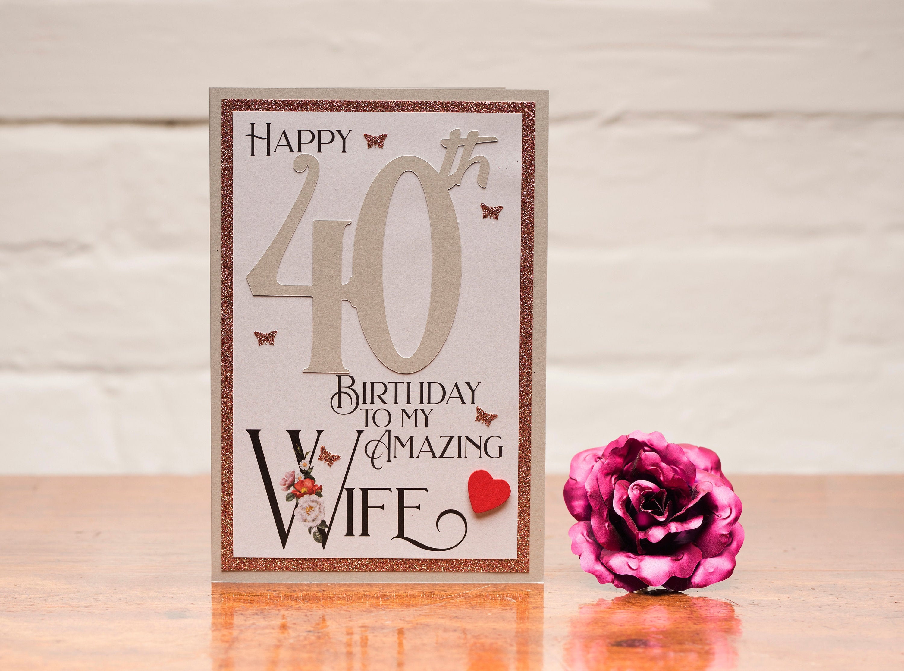 Luxurious To my Amazing Wife 40th Birthday Card romantic