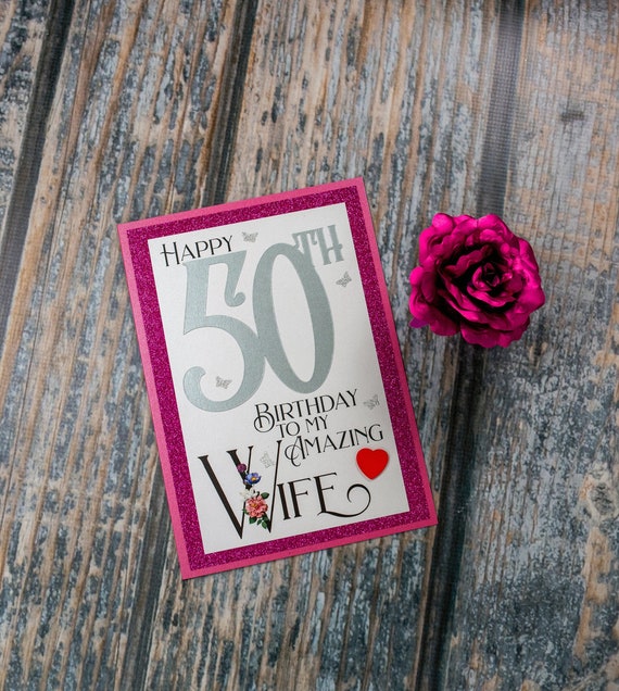 50e Anniversaire Carte Romantique A Mon Incroyable Femme Etsy France