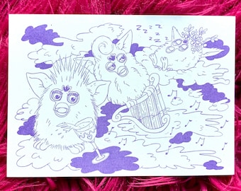 Furby Heaven / A6 ART PRINT