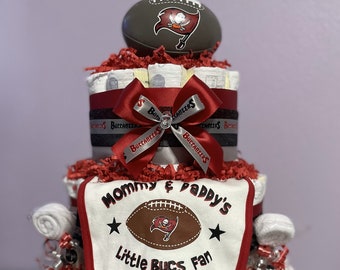 Tampa Bay Buccaneers Diaper Cake | Football Diaper Cake | Sports Diaper Cake