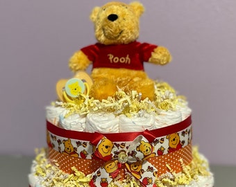 Winnie the Pooh Diaper Cake | Disney Diaper Cake | Pooh Baby Shower