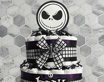 Nightmare Before Christmas Diaper Cake | Jack Skeleton Diaper Cake | Halloween Diaper Cake