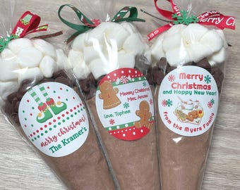 Christmas Cocoa Favors | Holiday Hot Cocoa Favors | Hot Chocolate Stocking Stuffers | Holiday Teacher Cocoa Gifts | Hannukah Hot Cocoa