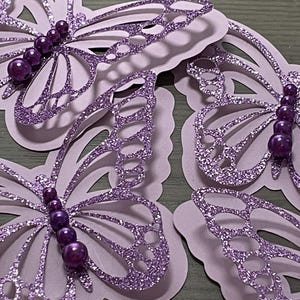 Set of 8 3D Paper Butterflies – Diaper Cake Toppers, Butterfly Birthday Decorations, Scrapbooking Embellishments, Butterflies for Kids