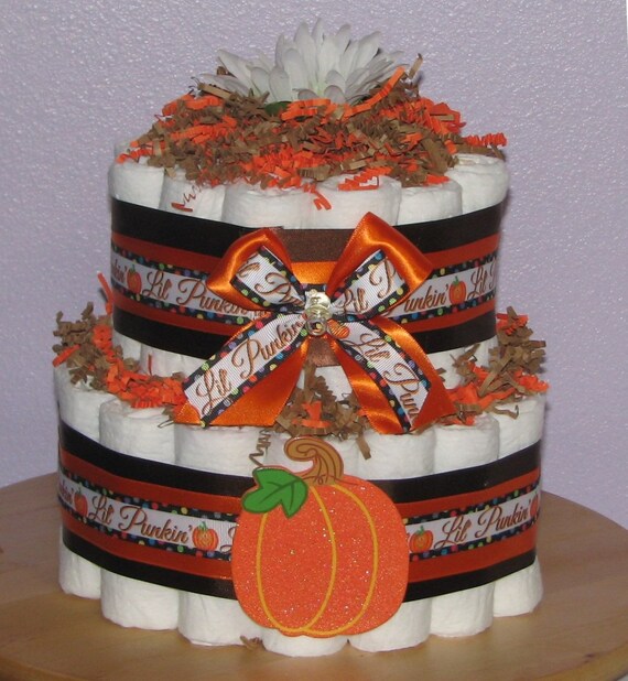 pumpkin diaper cake