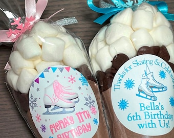 Ice Skating Party Hot Cocoa Favors | Birthday Hot Cocoa Favors | Hot Chocolate Favors | Skating Party Cocoa Favors