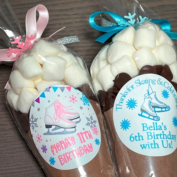 Ice Skating Party Hot Cocoa Favors | Birthday Hot Cocoa Favors | Hot Chocolate Favors | Skating Party Cocoa Favors