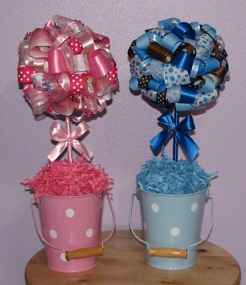 Ribbon Topiary Centerpiece Baby Shower Party For Any Occasion