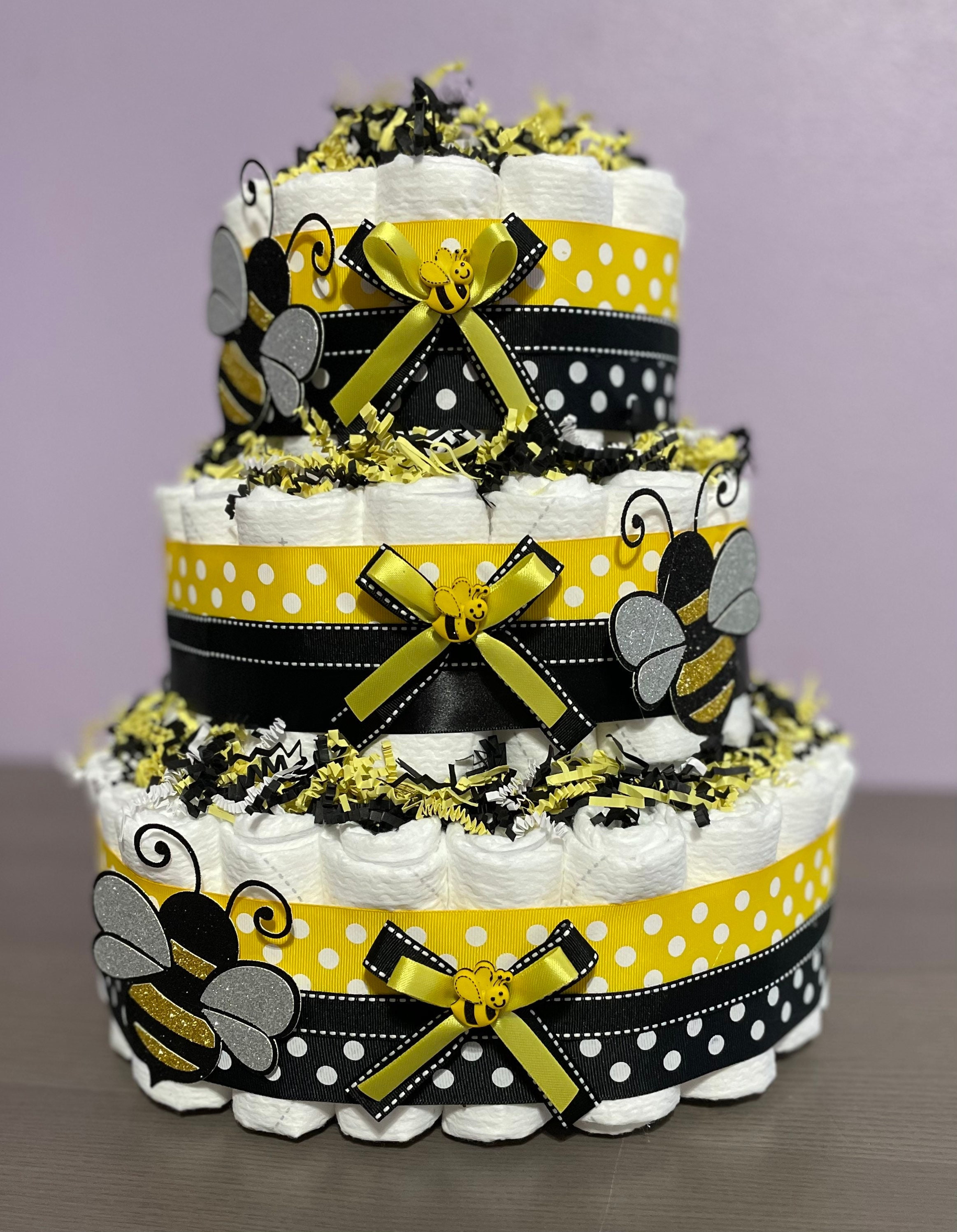 Bumble Bee Diaper Cake Neutral Baby Diaper Cakes Diaper Cake