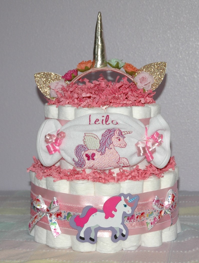 Unicorn Diaper Cake Diaper Cake for Girls Unicorn Baby | Etsy