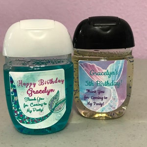 Personalized Hand Sanitizers LABELS ONLY Includes a Set of 30 Your Colors, Design & Theme Bath Body Works Hand Sanitizer Favors image 3