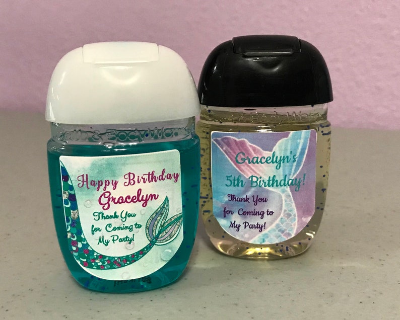 Personalized Hand Sanitizers LABELS ONLY Includes a Set of 30 Your Colors, Design & Theme Bath Body Works Hand Sanitizer Favors image 3