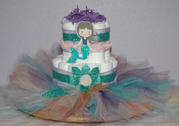 mermaid baby shower diaper cake