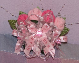 Baby Sock Corsages - Baby Shower Corsages -Mommy To Be Corsages, Grandparent Sock Corsage, Baby Shower Sock Corsage