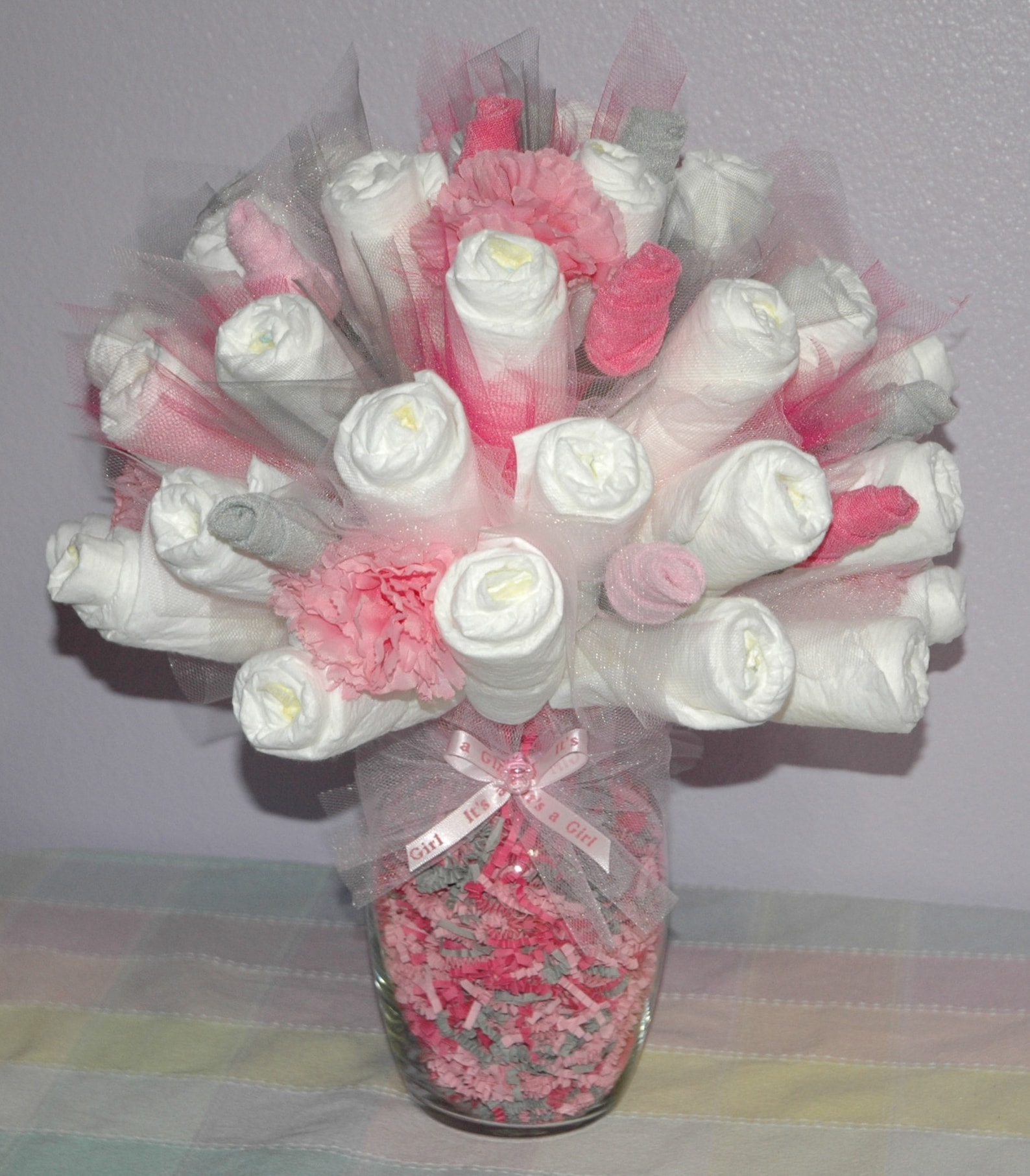 Diaper Bouquet Baby Shower Centerpiece Unique Diaper Etsy