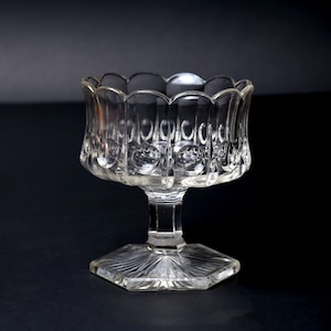 Antique Bullseye Dart Glass Compote: EAPG Candy Dish Centerpiece