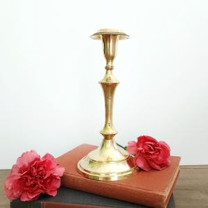 Vintage Brass Candlestick: 8&quot; Antique Taper Candle Holder