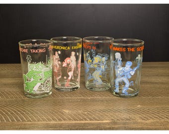 Set di 4 bicchieri da succo vintage Archie Comics da 4,25 pollici