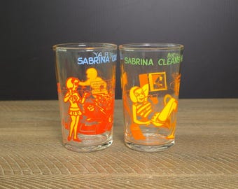 Vasos de zumo vintage de Sabrina, la bruja adolescente, juego de 2