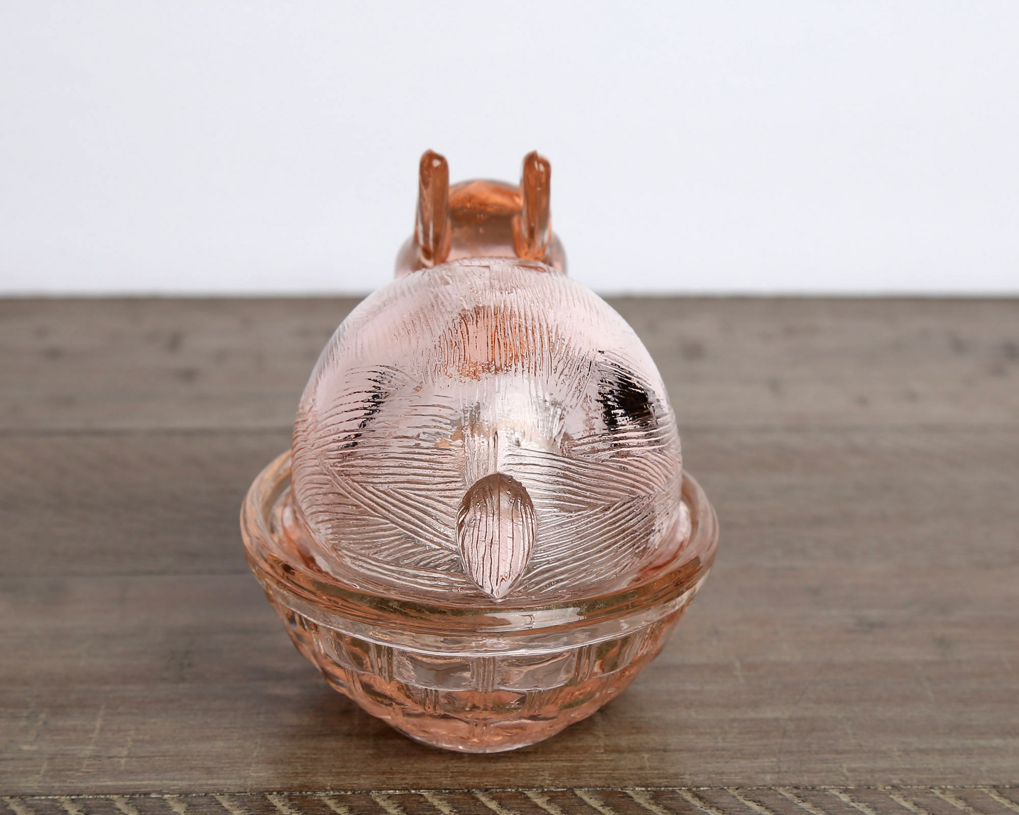 Pink Glass Rabbit on Nest Candy Dish Trinket Dish Easter Etsy
