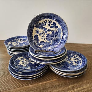 Vintage Blue Willow Saucers | Blue & White Dishes | Made in Japan