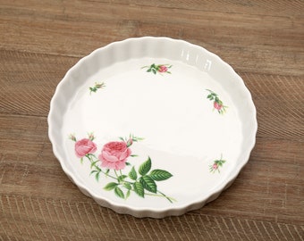 Christineholm porcelain baking dish, fluted quiche pan, floral pattern, 9 inches