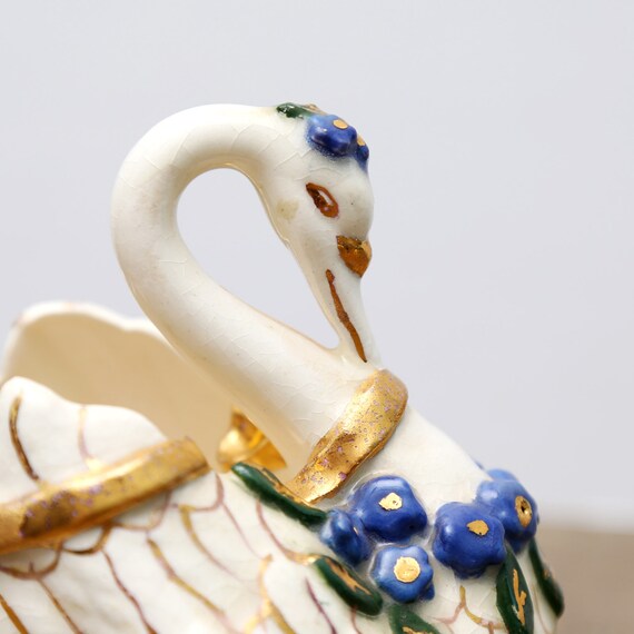 Vintage Swan Trinket Dish, Midcentury, Hand Paint… - image 7