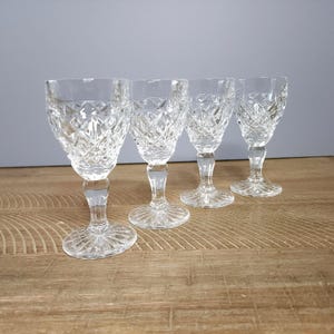 Copas de vino de cristal vintage Christopher Stuart Regency Pattern - Juego de cuatro