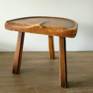 Vintage Wooden Milking Stool - Rustic Furniture,  Farmhouse Decor