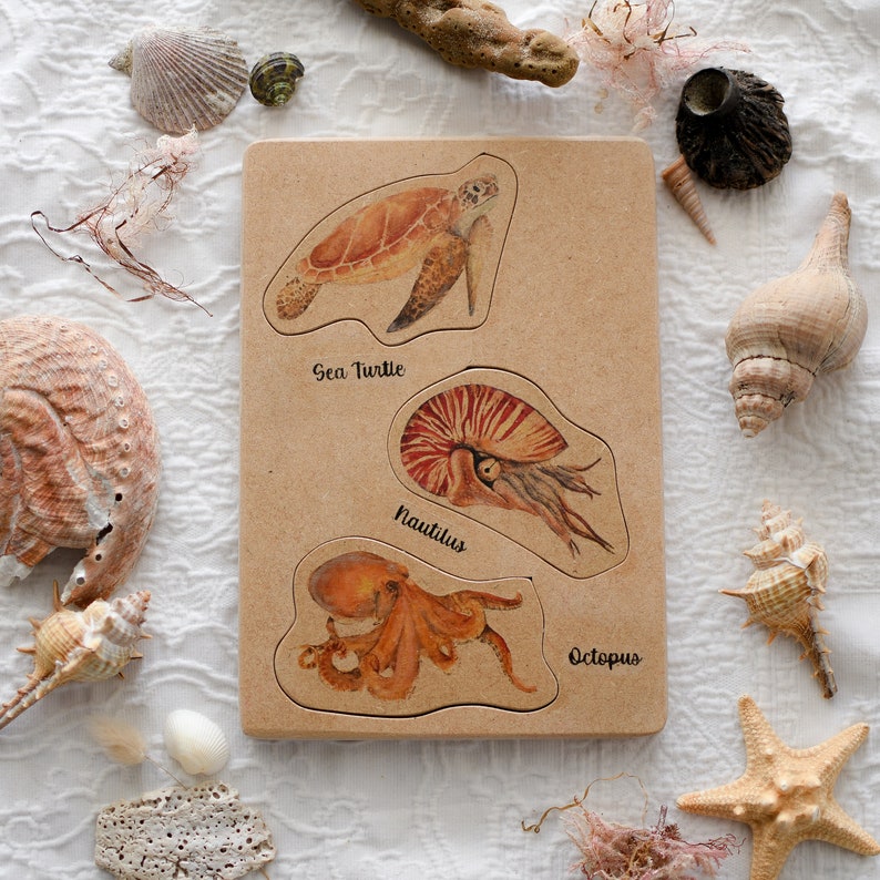 Sea Creatures Wooden Jigsaw Puzzle image 1