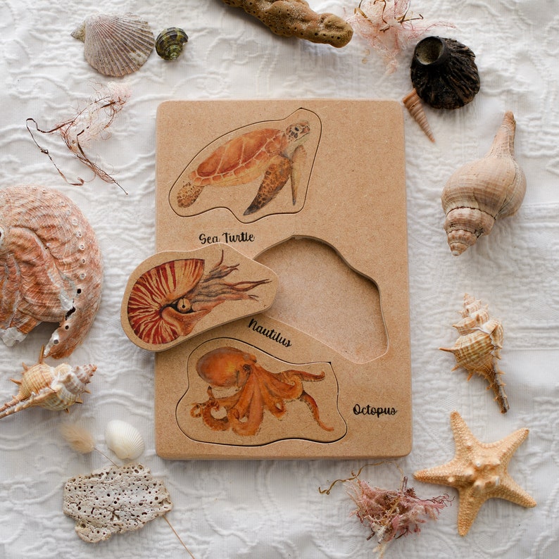 Sea Creatures Wooden Jigsaw Puzzle image 3