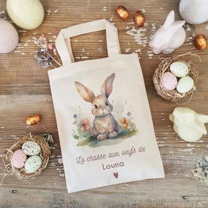 Personalized Easter bag rabbit / Small Easter bag rabbit / Personalized children's Easter basket rabbit / Children's Easter basket rabbit