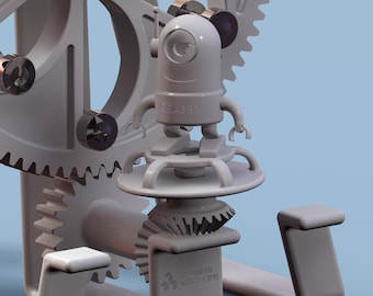 6 channel gear drive Da Vinci continuous motion File STL for 3D